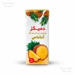 نوشیدنی میوه‌ای آناناس دمیکز ۲۲۰ میلی‌لیتر بسته ۳۶ عددی